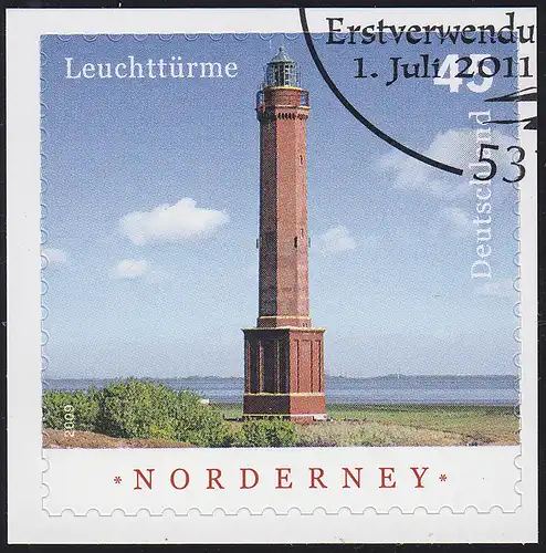 2875 Leuchtturm Norderney SELBSTKLEBEND auf neutraler Folie, O