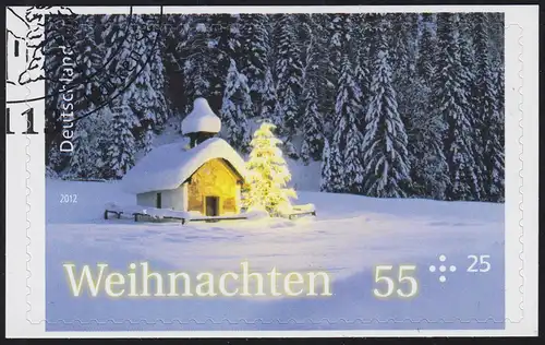 2966 Weihnachten 2012 SELBSTKLEBEND auf neutraler Folie, O