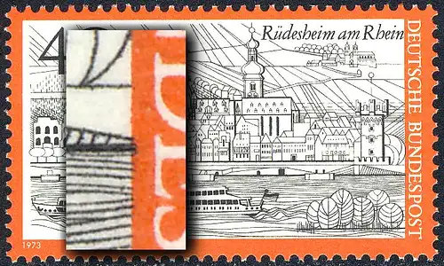 762 Rüdesheim - Passerverschiebung der Farbe Schwarz nach rechts, **