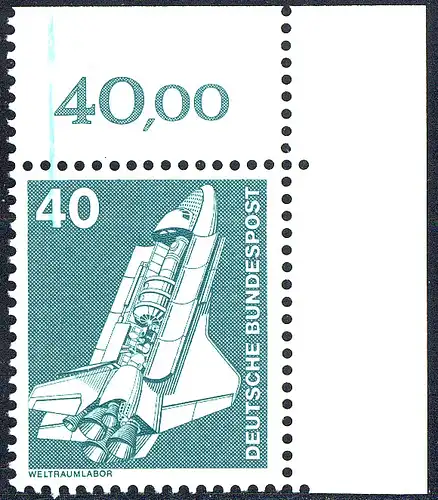 850 Iut Spatial Labor 40 Pf - Couleur de la marque en haut à gauche, coin o.r. **