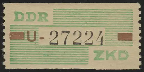 VII Dienst-B, Billet Buchstabe U, grün/braun/schwarz, ** postfrisch