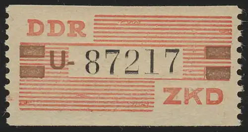 VIII Dienst-B, Billet Buchstabe U, rot/orangebraun/schwarz, ** postfrisch