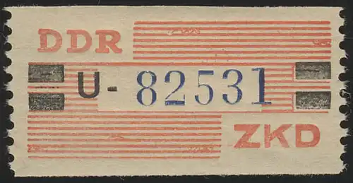 X Dienst-B, Billet Buchstabe U, rot/schwarz/kobalt, ** postfrisch