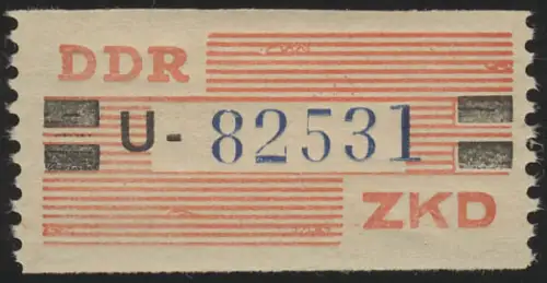 X Dienst-B, Billet Buchstabe U, rot/schwarz/kobalt, ** postfrisch