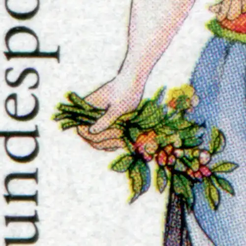 1699 Wofa Oberndorf mit PLF: strichförmig fehlende schwarze Farbe, Feld 4, **