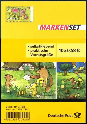 FB 28 Janosch: Ostern & Osterhase, Folienblatt 10x2996, **