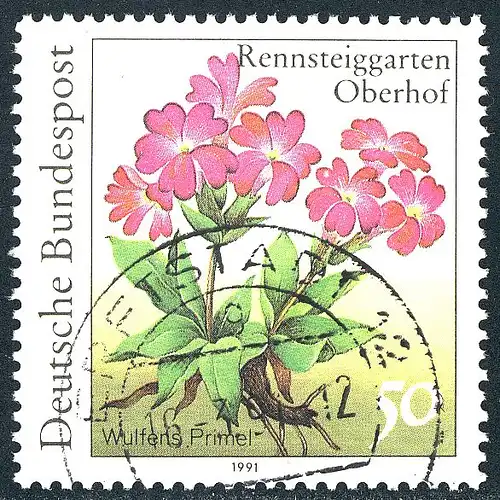 1506F Rennsteig 50 Pf - Abart ohne Fluoreszenz, gestempelt am Ausgabepostamt