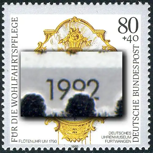 1633 Wofa 80 Pf: Verzähnung unten in der Jahreszahl, **