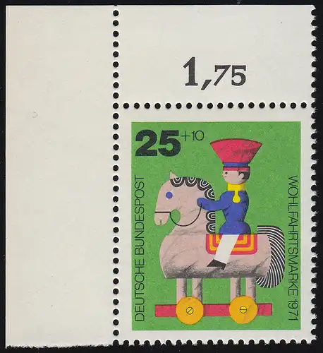 706 Wofa Jouets en bois 25 Pf - Essuyer bleu foncé, coin supérieur gauche, **