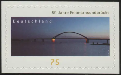 3003 Fehmarnsundbrücke, SELBSTKLEBEND auf neutraler Folie, **