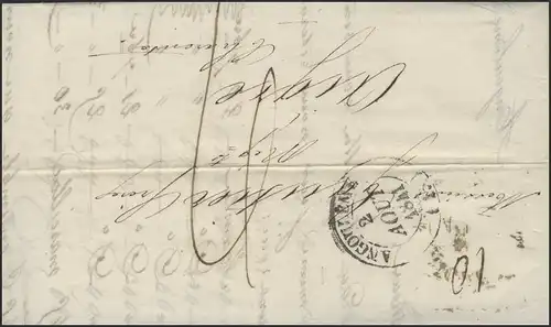 France Vorphilatelie Lettre d'information Angoulême 2.8.1841 vers Aigre 4.8. 1841