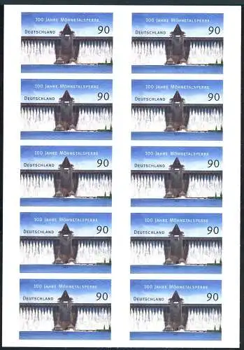 FB 30 Möhnetalsperre, Folienblatt mit 10 x 3009, **