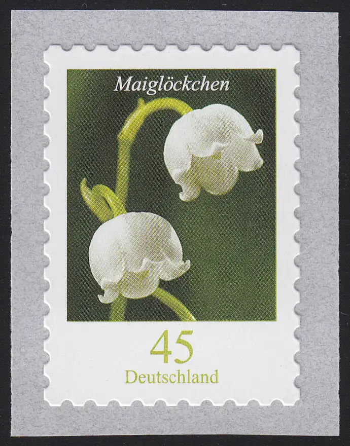 2851 Maiglöckchen 0,45 SELBSTKLEBEND aus 2000er: GERADE Nummer, vierstellig **