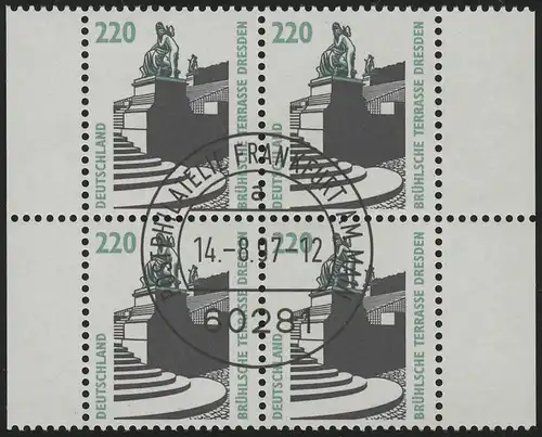 1936 Dresde - Bloc de quatre bordures: bord étroit et large à gauche, VS-O