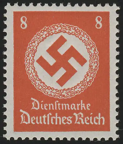 136 Behördendienst 8 Pf., Wz.4, ** - starke Gummiriffelung