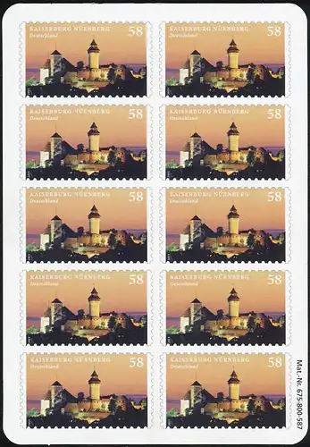 FB 25 Kaiserburg Nuremberg, feuille feuille en plastique avec coins ronds