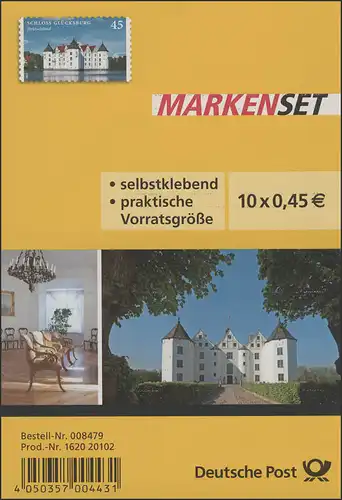FB 31 Schloss Glücksburg, Folienblatt mit 10 x 3016, **