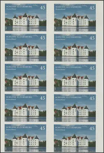 FB 31 Schloss Glücksburg, Folienblatt mit 10 x 3016, **