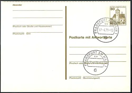 P 111 - BuS 30/30 Pf mit Strichlinien, VS-O Frankfurt PLZ 6