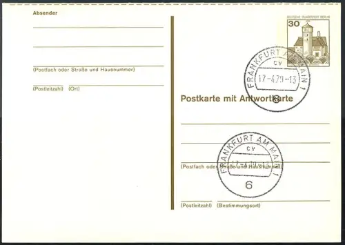 P 111 - BuS 30/30 Pf mit Strichlinien, VS-O Frankfurt PLZ 6