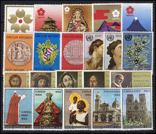556-576 Vatikan-Jahrgang 1970 komplett, postfrisch **