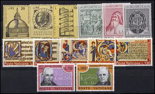 596-614 Vatikan-Jahrgang 1972 komplett, postfrisch **