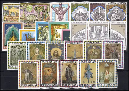 632-656 Vatikan-Jahrgang 1974 komplett, postfrisch ** / MNH