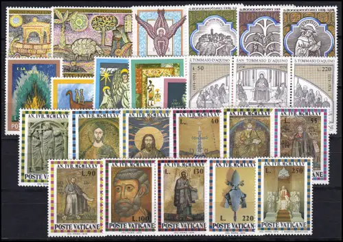 632-656 Vatikan-Jahrgang 1974 komplett, postfrisch ** / MNH