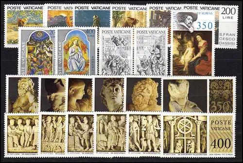 695-717 Vatikan-Jahrgang 1977 komplett, postfrisch ** / MNH
