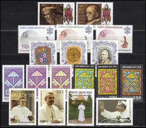 718-735 Vatikan-Jahrgang 1978 komplett, postfrisch ** / MNH