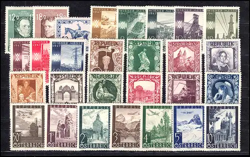 801-853 Autriche-Janvier 1947 complet, frais de port **