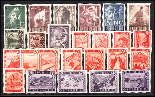 801-853 Autriche-Janvier 1947 complet, frais de port **