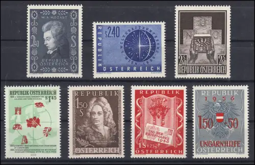 1024-1030 Österreich-Jahrgang 1956 komplett, postfrisch **