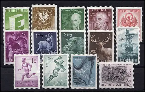 1059-1072 Autriche-Niveau 1959 complet, frais de port