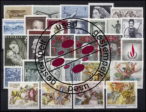 1256-1283 Autriche-Janvier 1968 complet, cacheté