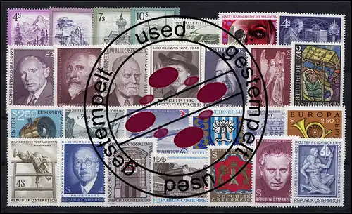 1410-1436 Autriche-Janv. 1973 complet, cacheté