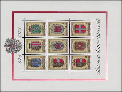 1506-1539 Autriche-Janvier 1976 complet, frais de port