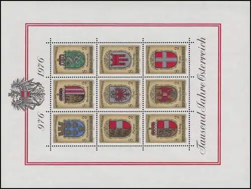 1506-1539 Autriche-Janvier 1976 complet, frais de port
