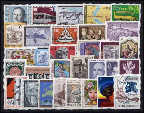 1566-1596 Autriche-Janvier 1978 complet, frais de port