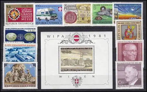 1664-1694 Autriche-Niveau 1981 complet, frais de port