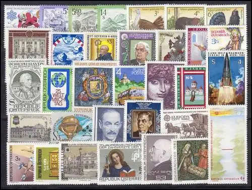 1695-1727 Autriche-Janvier 1982, complet, frais de port