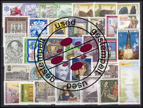 1695-1727 Autriche-Janvier 1982 complet, cacheté