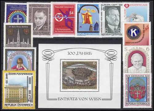 1728-1762 Autriche-Janvier 1983 complet, frais de port **