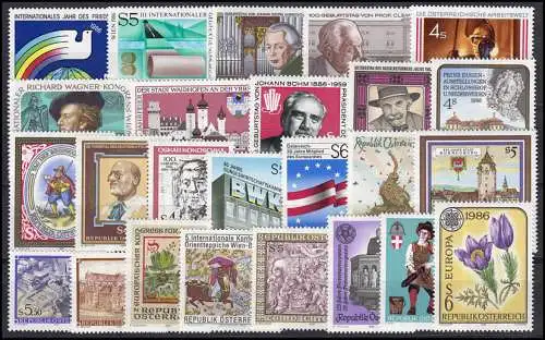 1836-1872 Österreich-Jahrgang 1986 komplett, postfrisch
