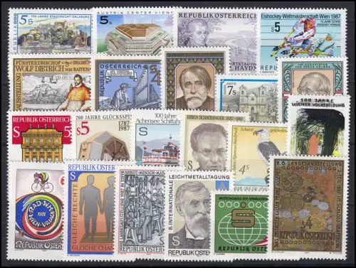 1873-1908 Autriche-Janvier 1987 complet, frais de port