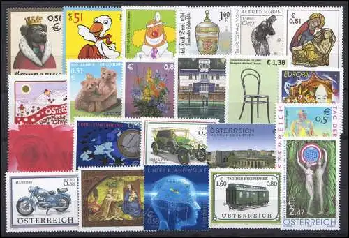 2363-2401 Autriche-Janvier 2002 complet, frais de port