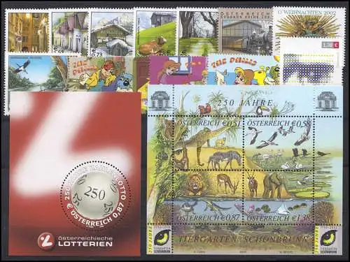 2363-2401 Autriche-Janvier 2002 complet, frais de port