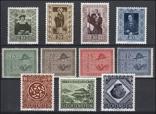 311-321 Liechtenstein-Jahrgang 1953 komplett, postfrisch