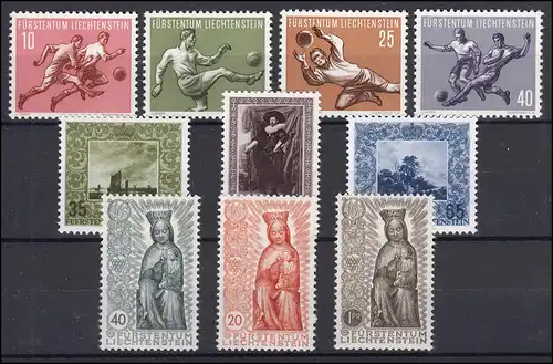 322-331 Liechtenstein-Jahrgang 1954 komplett, postfrisch