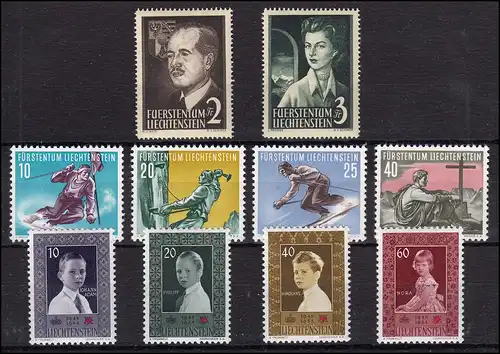 332-341 Liechtenstein-Jahrgang 1955 komplett, postfrisch